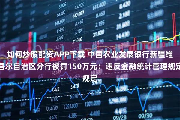 如何炒股配资APP下载 中国农业发展银行新疆维吾尔自治区分行被罚150万元：违反金融统计管理规定